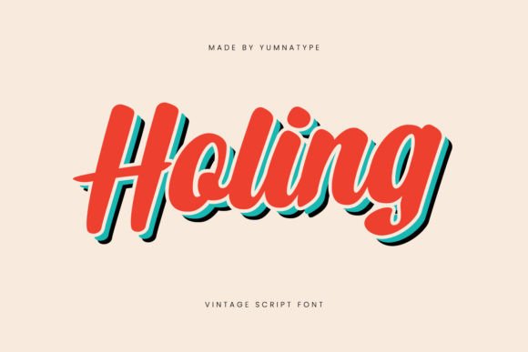 Holing: A Vintage Script Typeface for Editorial Elegance