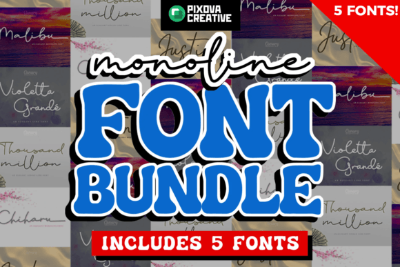Monoline 5 Script Bundle: The Ultimate Typeface for Scroll-Stopping Content